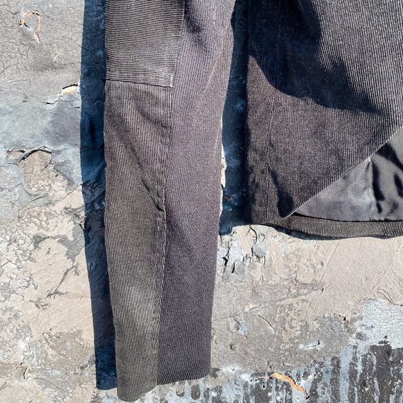 Helmut Lang Black Corduroy Zip Up Asymmetrical Moto Jacket Petite Designer - Picture 4 of 9